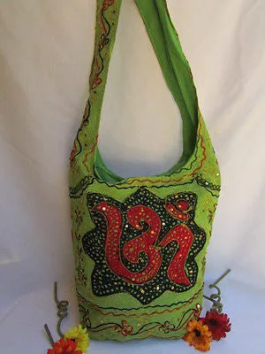 Green Orange Brown Cross Body Messenger Hand Fabric India Sign