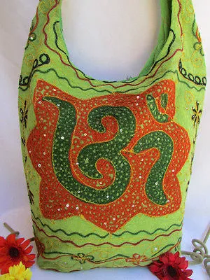 Green Orange Brown Cross Body Messenger Hand Fabric India Sign