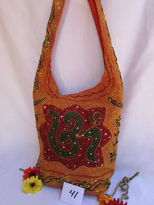 Green Orange Brown Cross Body Messenger Hand Fabric India Sign