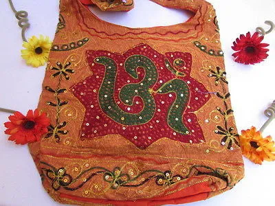 Green Orange Brown Cross Body Messenger Hand Fabric India Sign