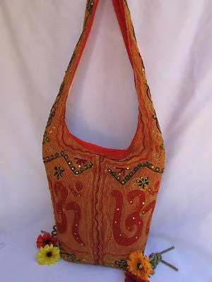 Green Orange Brown Cross Body Messenger Hand Fabric India Sign