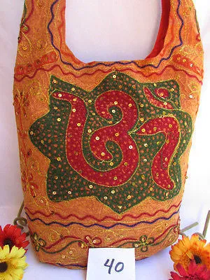 Green Orange Brown Cross Body Messenger Hand Fabric India Sign