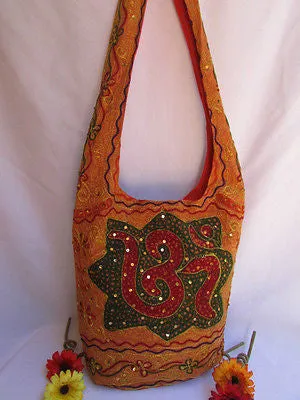 Green Orange Brown Cross Body Messenger Hand Fabric India Sign