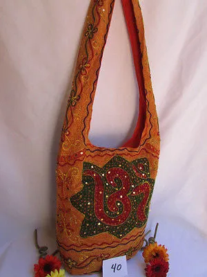 Green Orange Brown Cross Body Messenger Hand Fabric India Sign