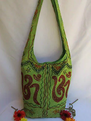 Green Orange Brown Cross Body Messenger Hand Fabric India Sign