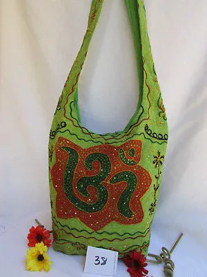 Green Orange Brown Cross Body Messenger Hand Fabric India Sign