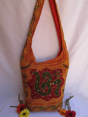 Green Orange Brown Cross Body Messenger Hand Fabric India Sign