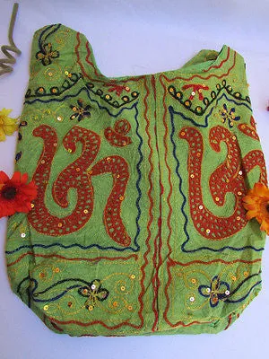 Green Orange Brown Cross Body Messenger Hand Fabric India Sign