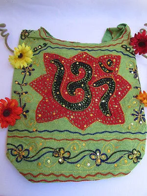 Green Orange Brown Cross Body Messenger Hand Fabric India Sign