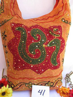 Green Orange Brown Cross Body Messenger Hand Fabric India Sign