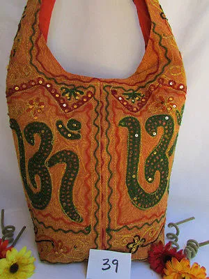 Green Orange Brown Cross Body Messenger Hand Fabric India Sign