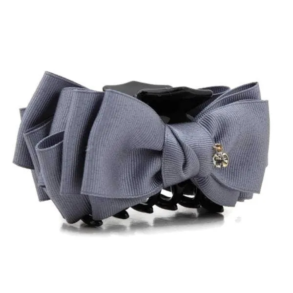 Handmade Grosgrain Solid Color Multi Layer Bow Hair Jaw Claw Clip