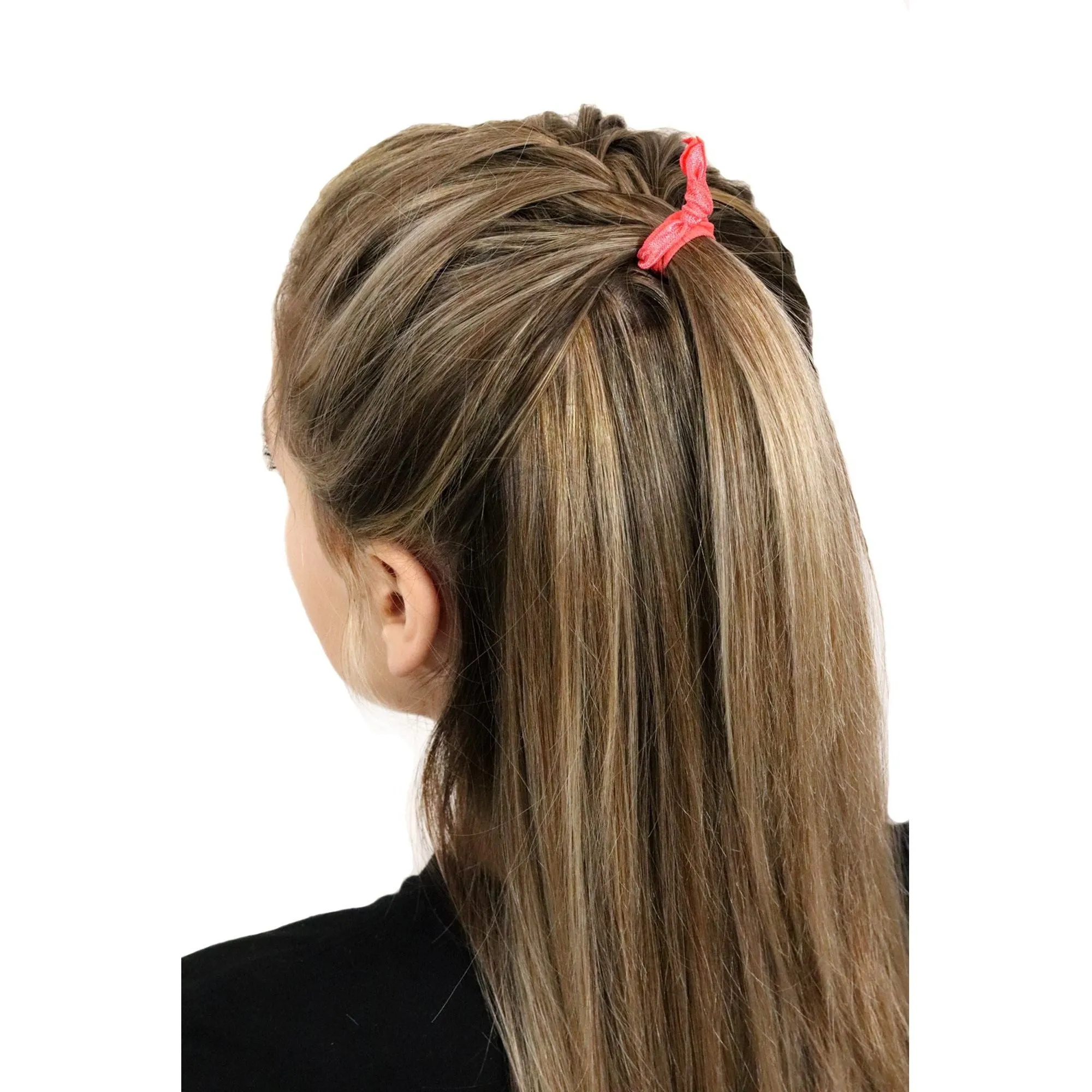 Hot Pink Ribbon Hair Ties - 20 Pack