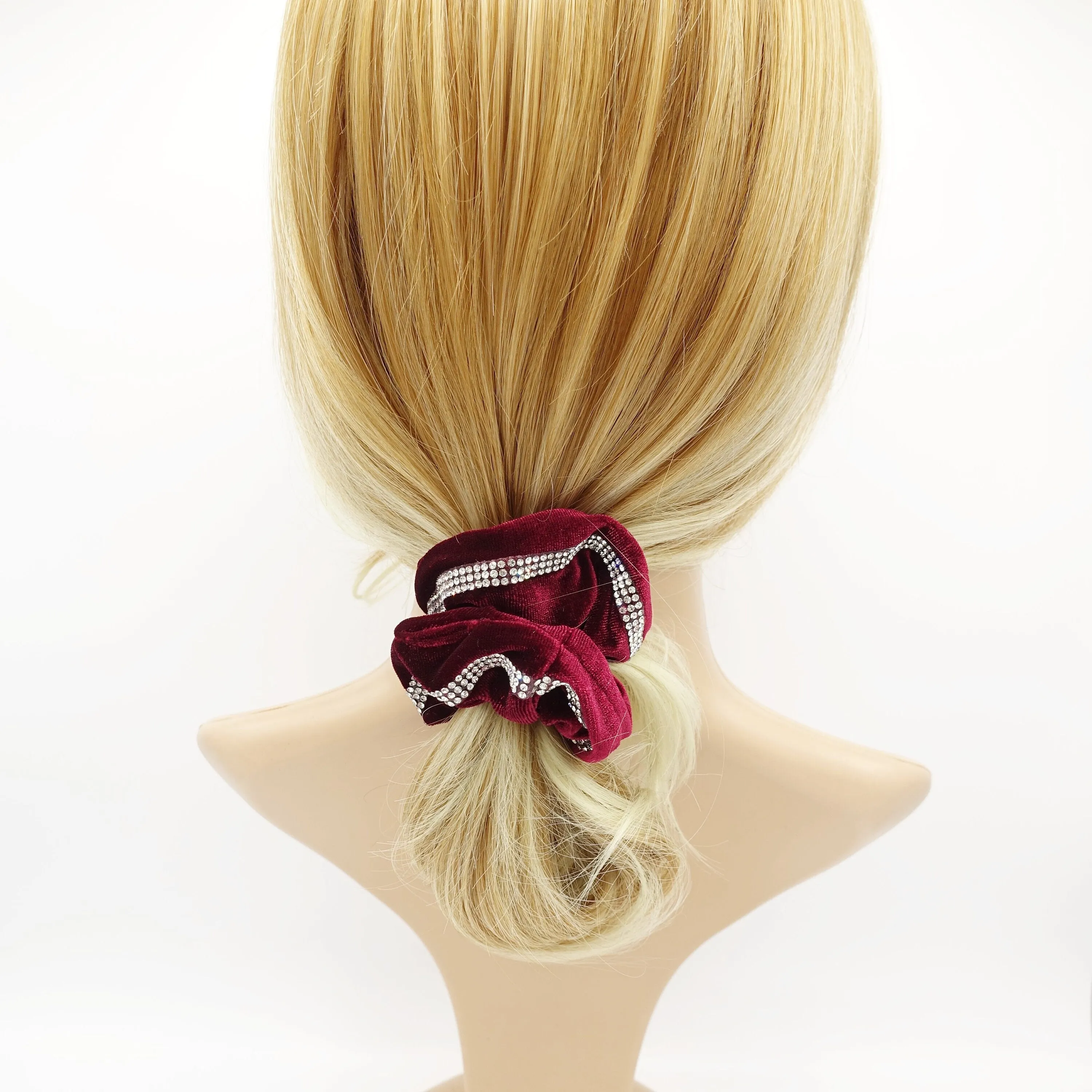 hotfix decorated velvet scrunchies medium scrunchy Fall Winter hair accessory