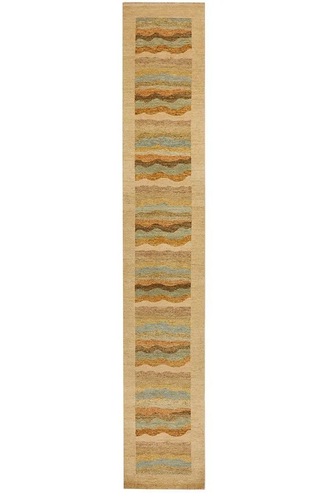 INDIAN HAND KNOTTED CHOBI RUG 413X76CM