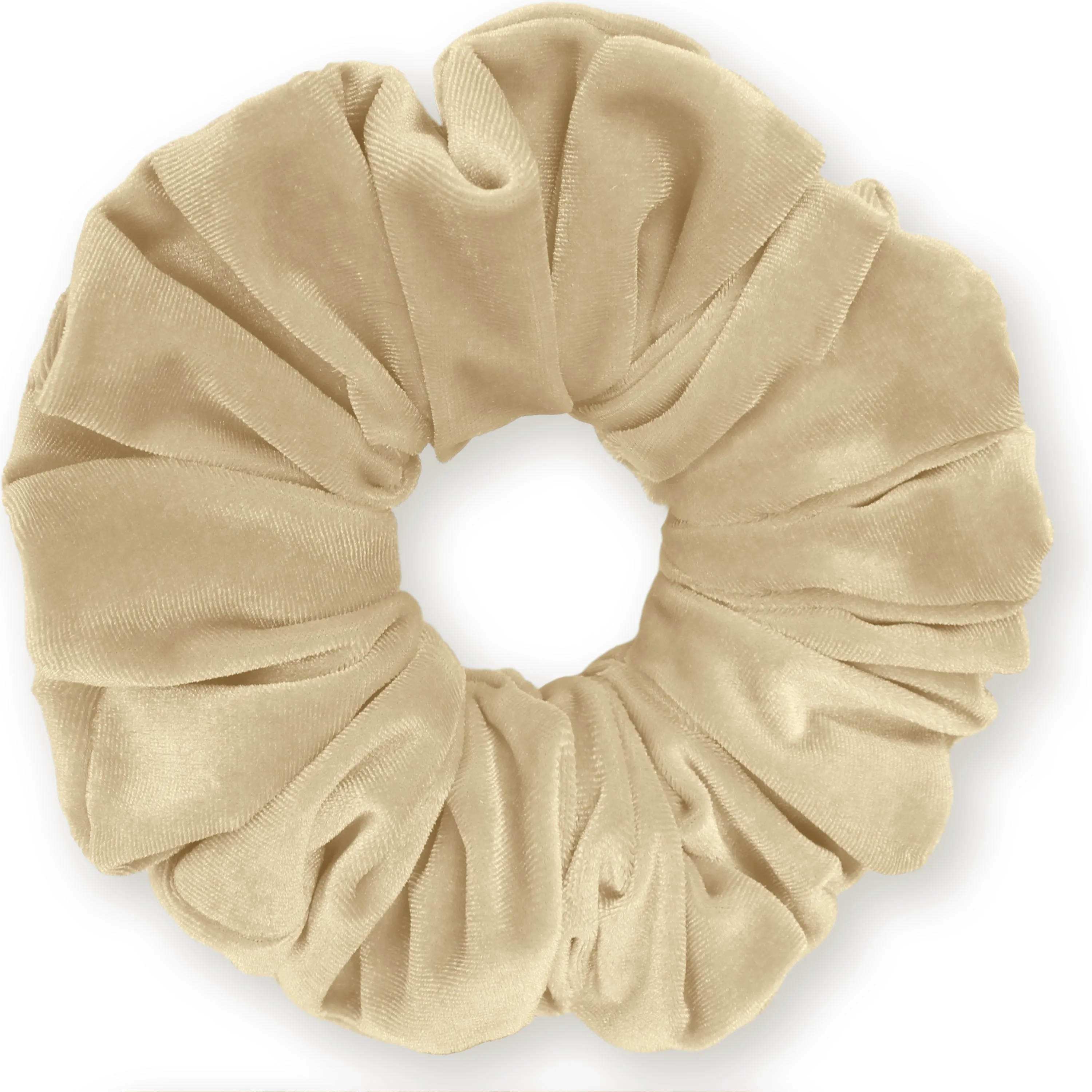 KING SIZE Velvet Scrunchies XXL Oversized Ponytail Holder Made in the USA Beige