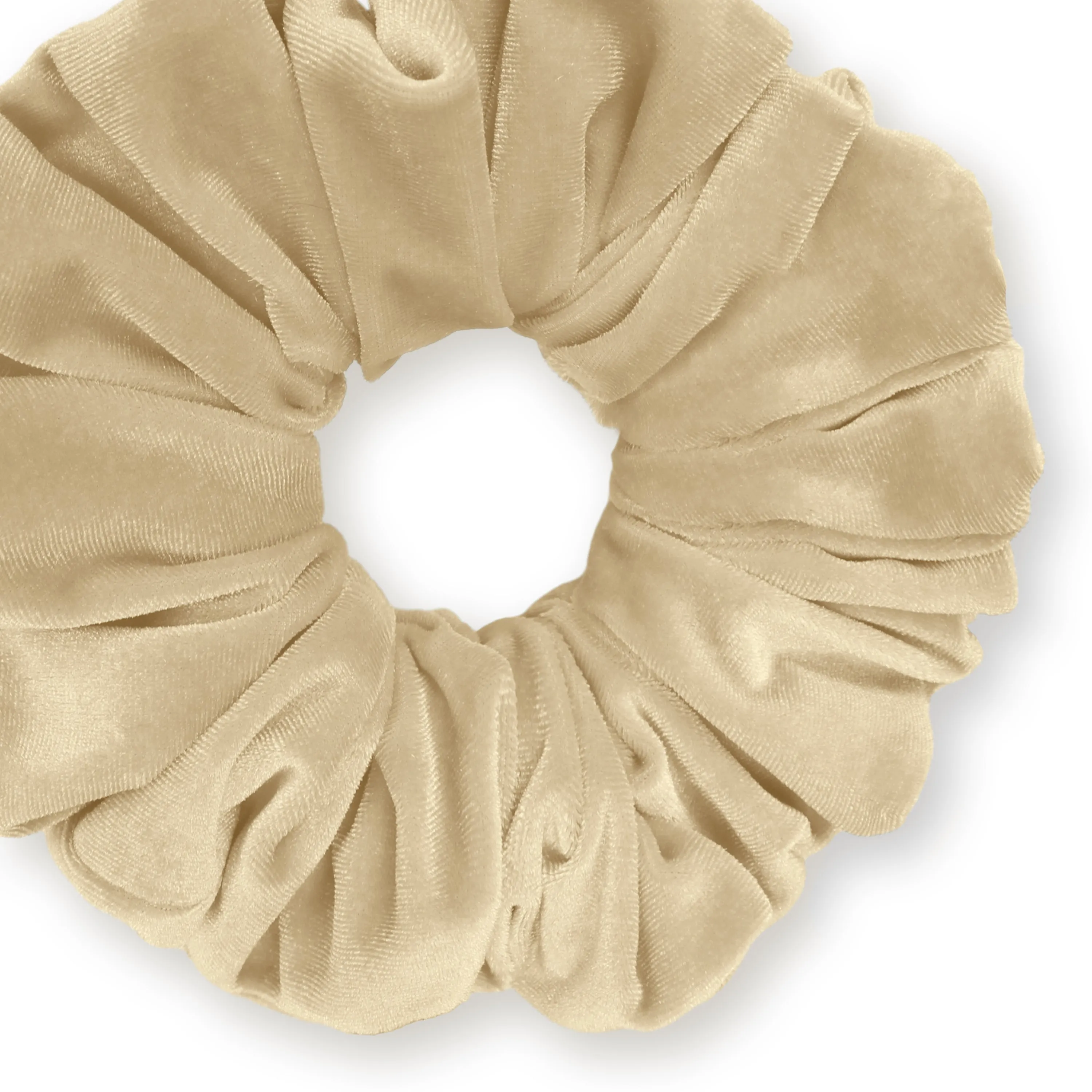 KING SIZE Velvet Scrunchies XXL Oversized Ponytail Holder Made in the USA Beige