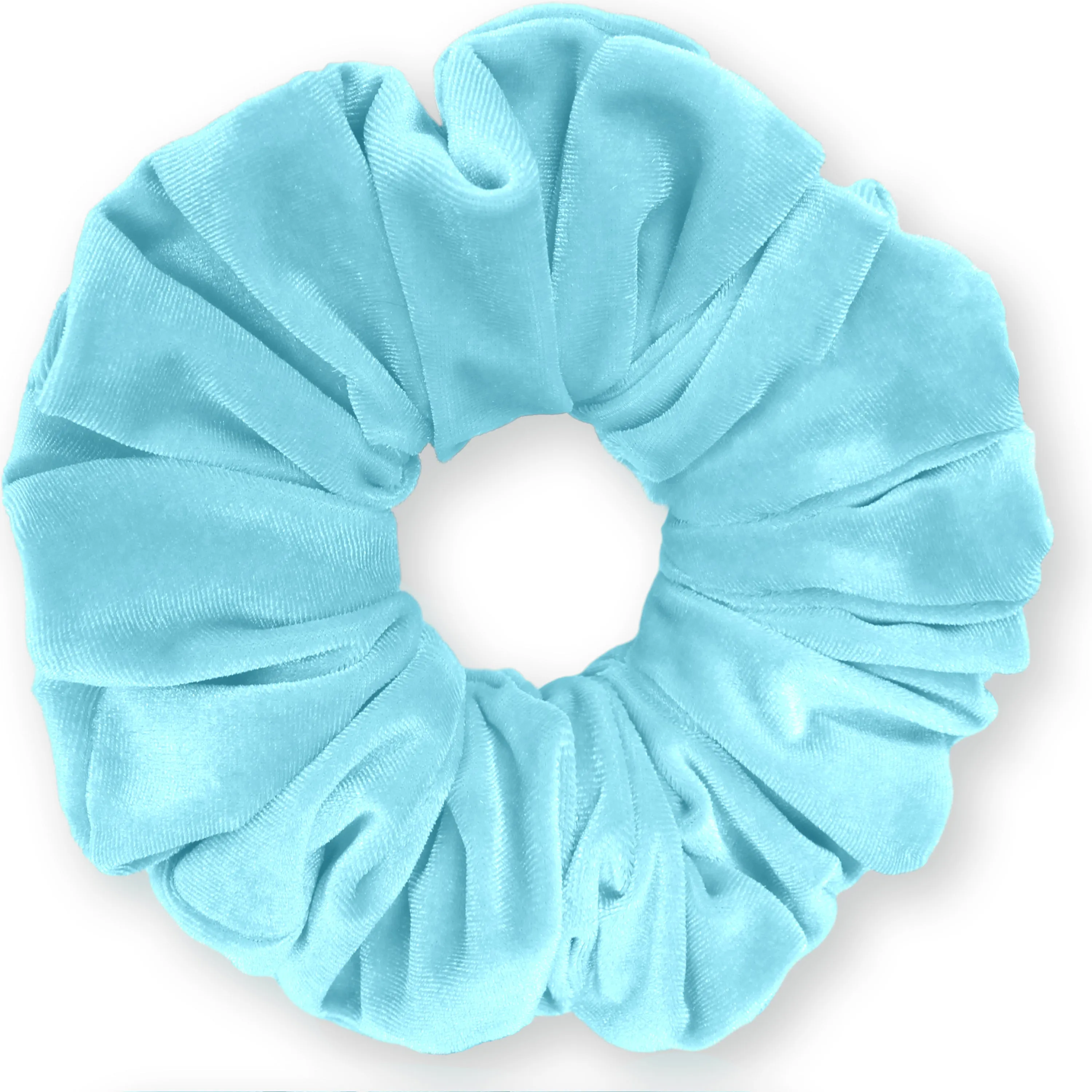 KING SIZE Velvet Scrunchies XXL Oversized Ponytail Holder Made in the USA Blue Light