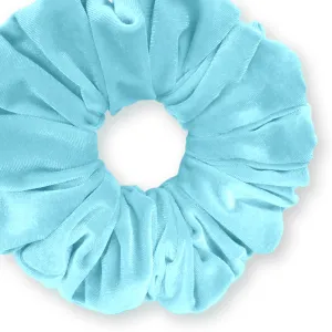 KING SIZE Velvet Scrunchies XXL Oversized Ponytail Holder Made in the USA Blue Light