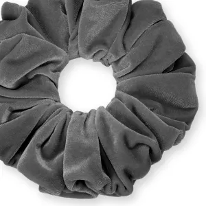 KING SIZE Velvet Scrunchies XXL Oversized Ponytail Holder Made in the USA Gray