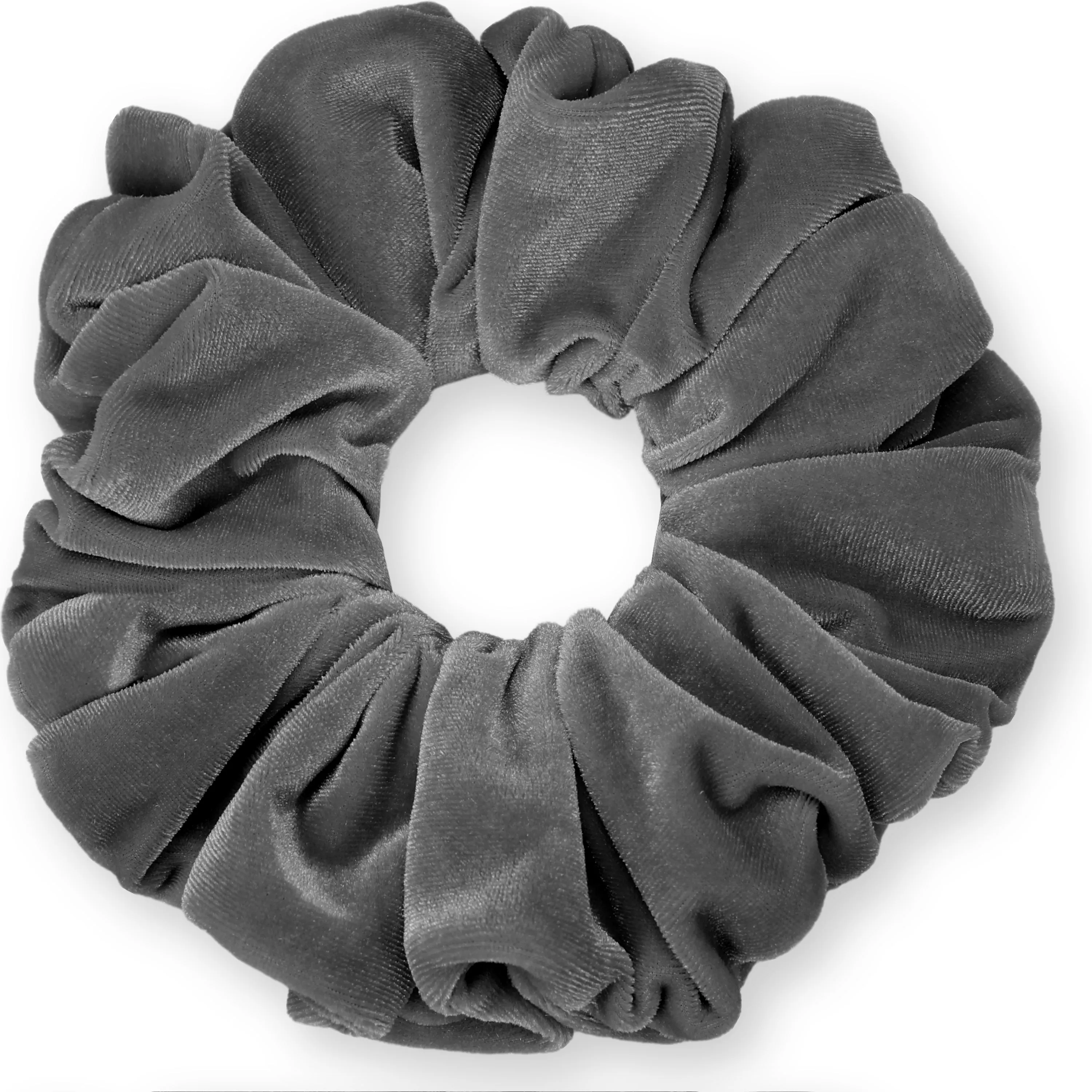 KING SIZE Velvet Scrunchies XXL Oversized Ponytail Holder Made in the USA Gray