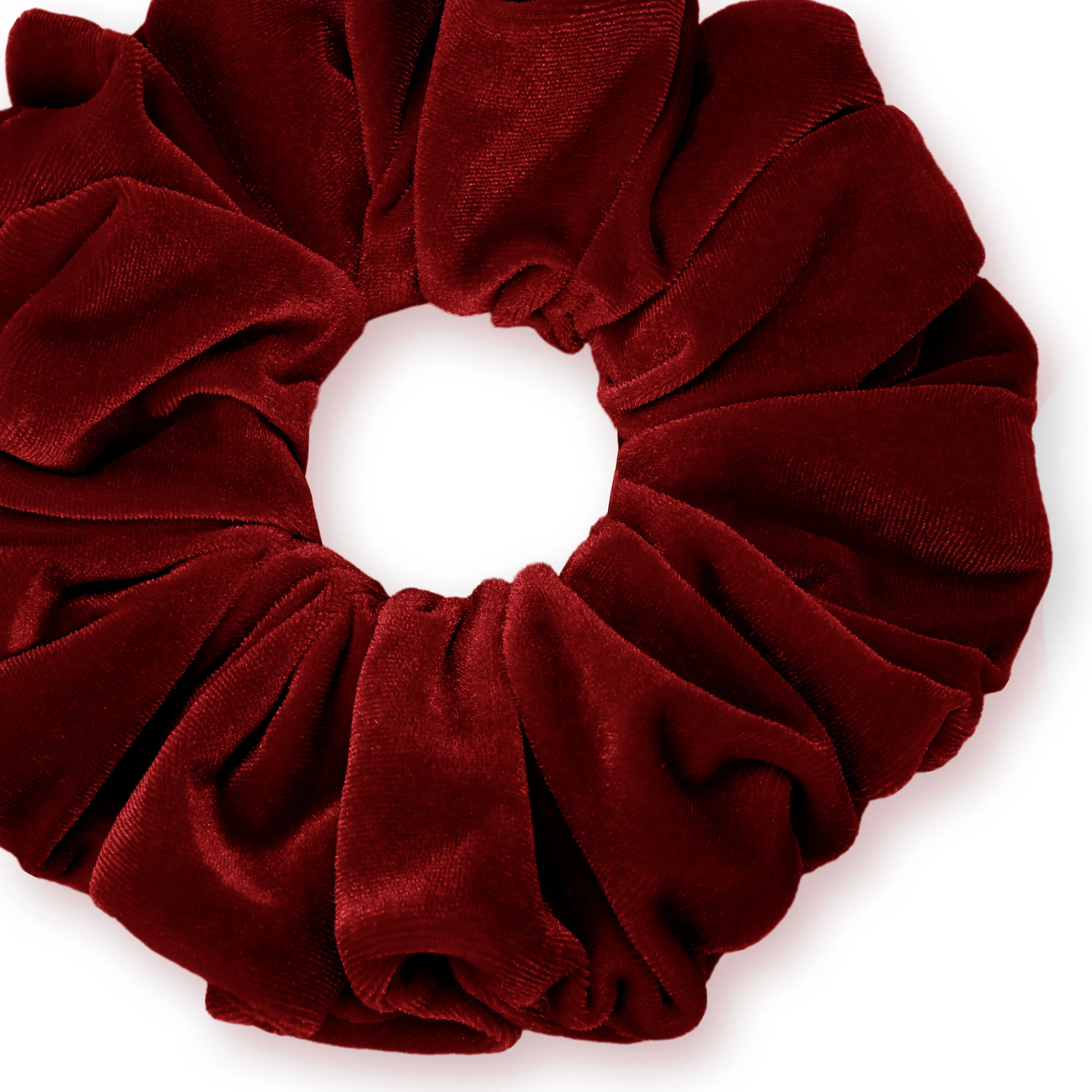 KING SIZE Velvet Scrunchies XXL Oversized Ponytail Holder Made in the USA Maroon