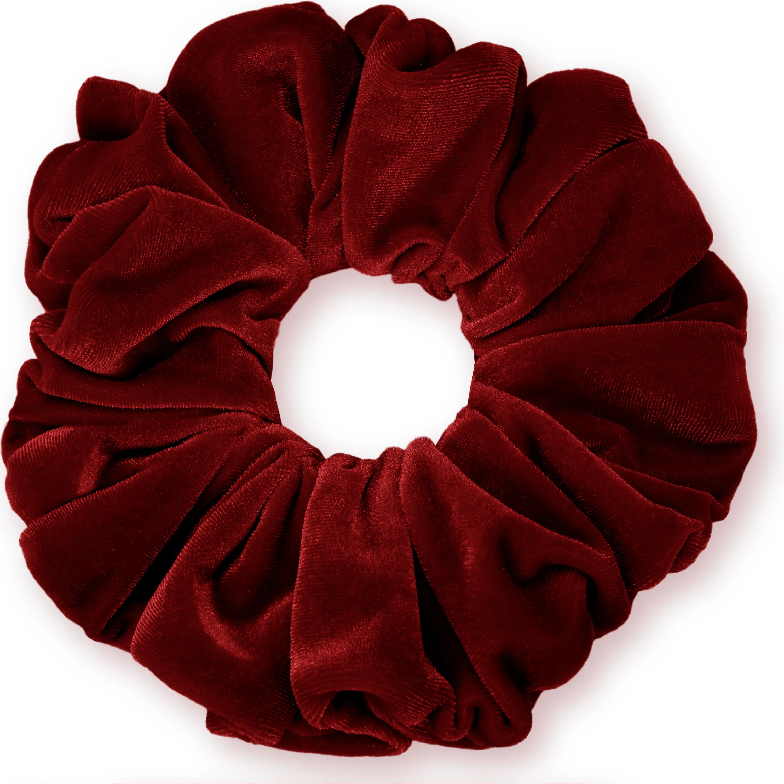 KING SIZE Velvet Scrunchies XXL Oversized Ponytail Holder Made in the USA Maroon