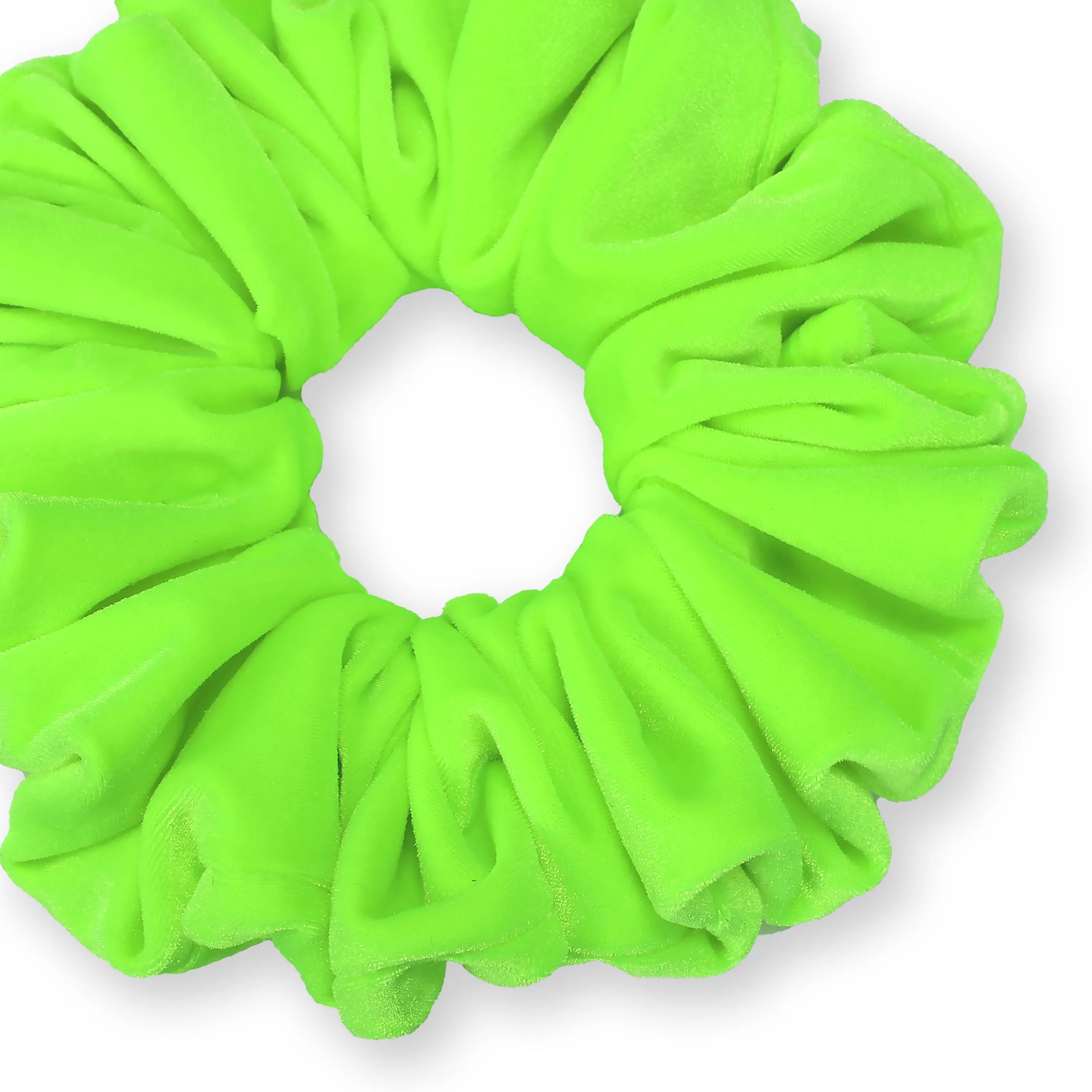 KING SIZE Velvet Scrunchies XXL Oversized Ponytail Holder Made in the USA Neon Green