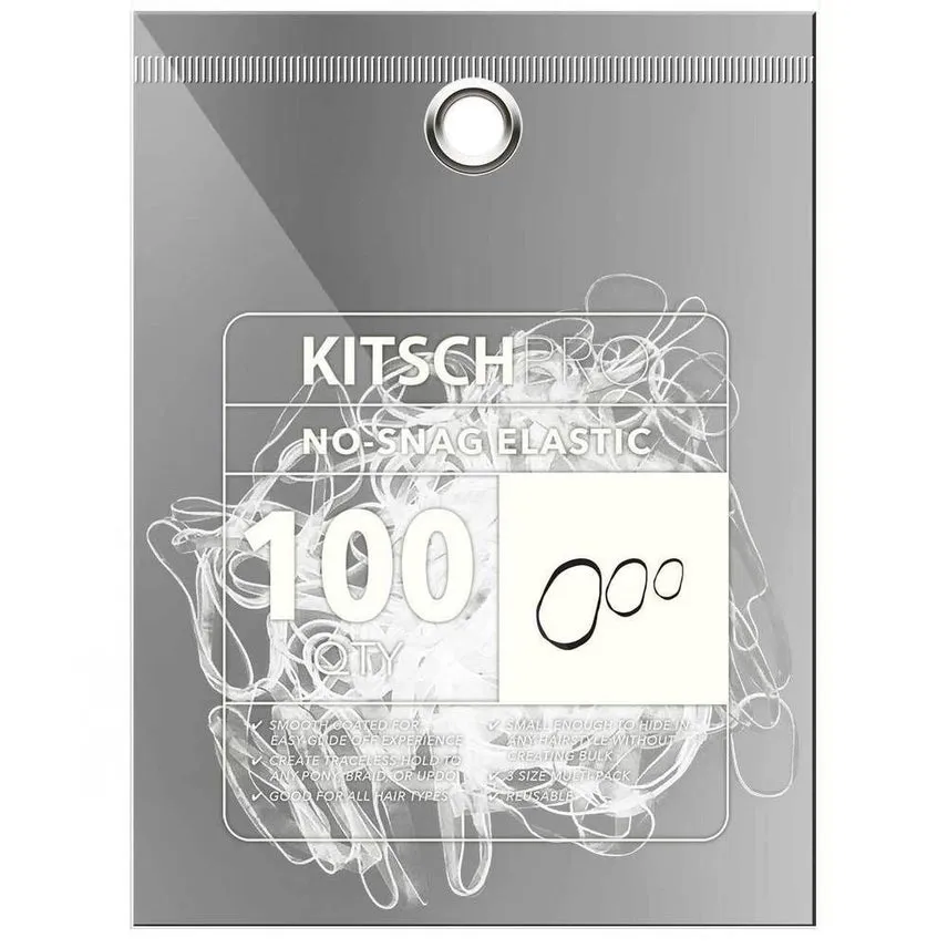 Kitsch No-Snag Elastic 100 Pc Set - Clear