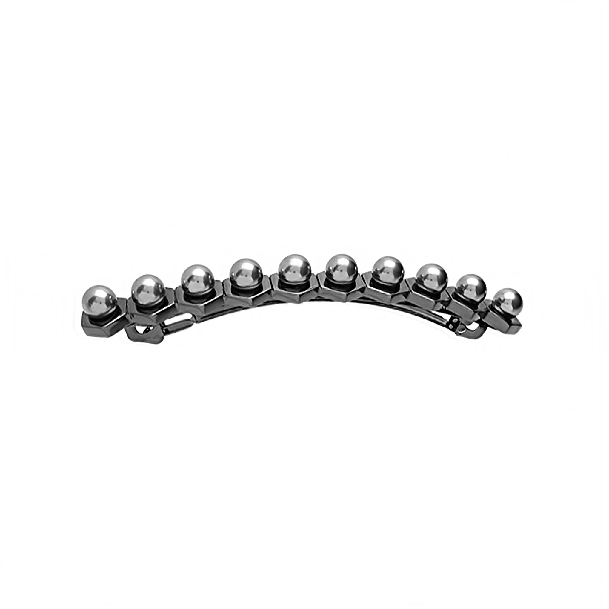 L. Erickson Hexagon Pearl Long and Skinny Hair Barrette