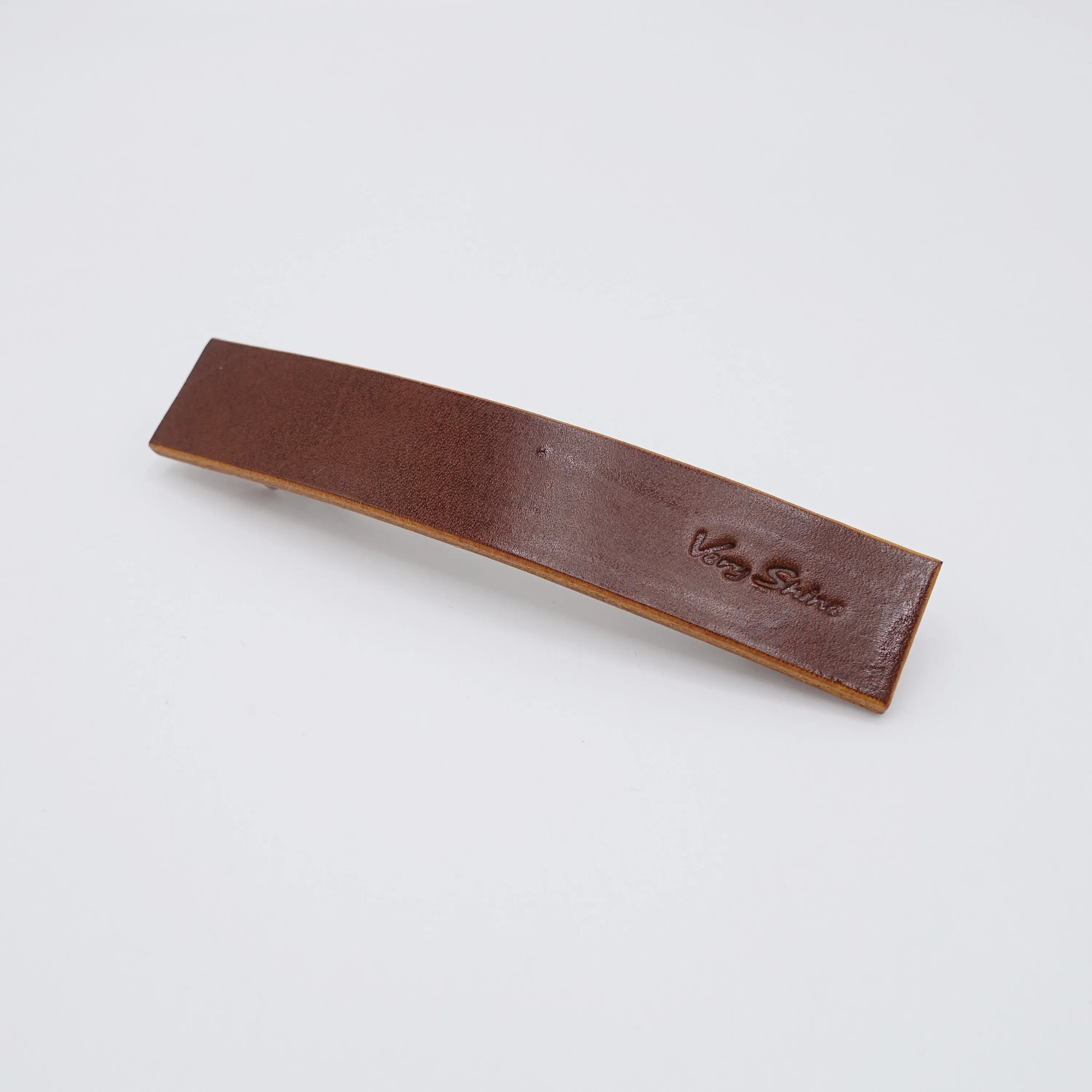 leather hair barrette, authentic leather barrette, classic hair accessory for women