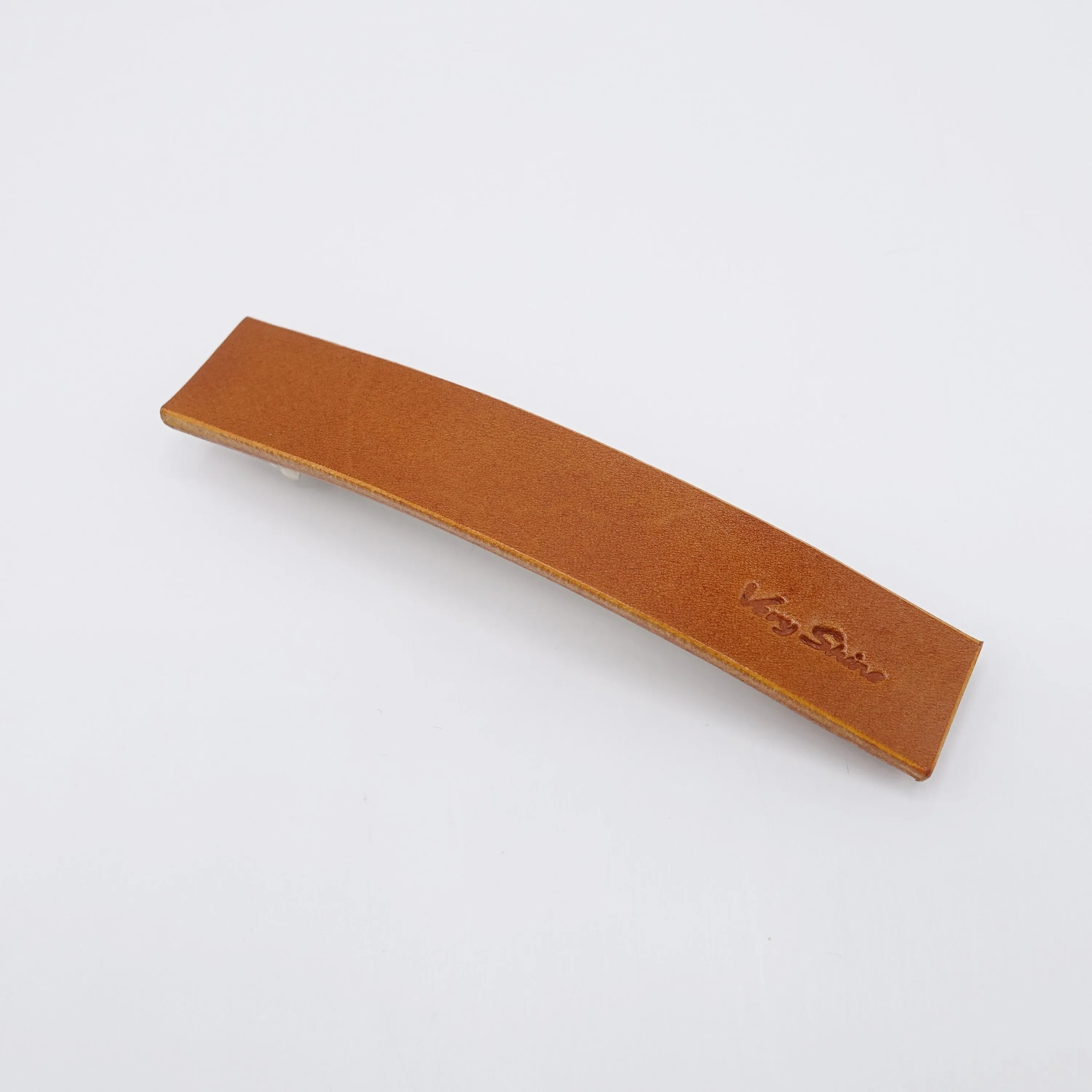 leather hair barrette, authentic leather barrette, classic hair accessory for women