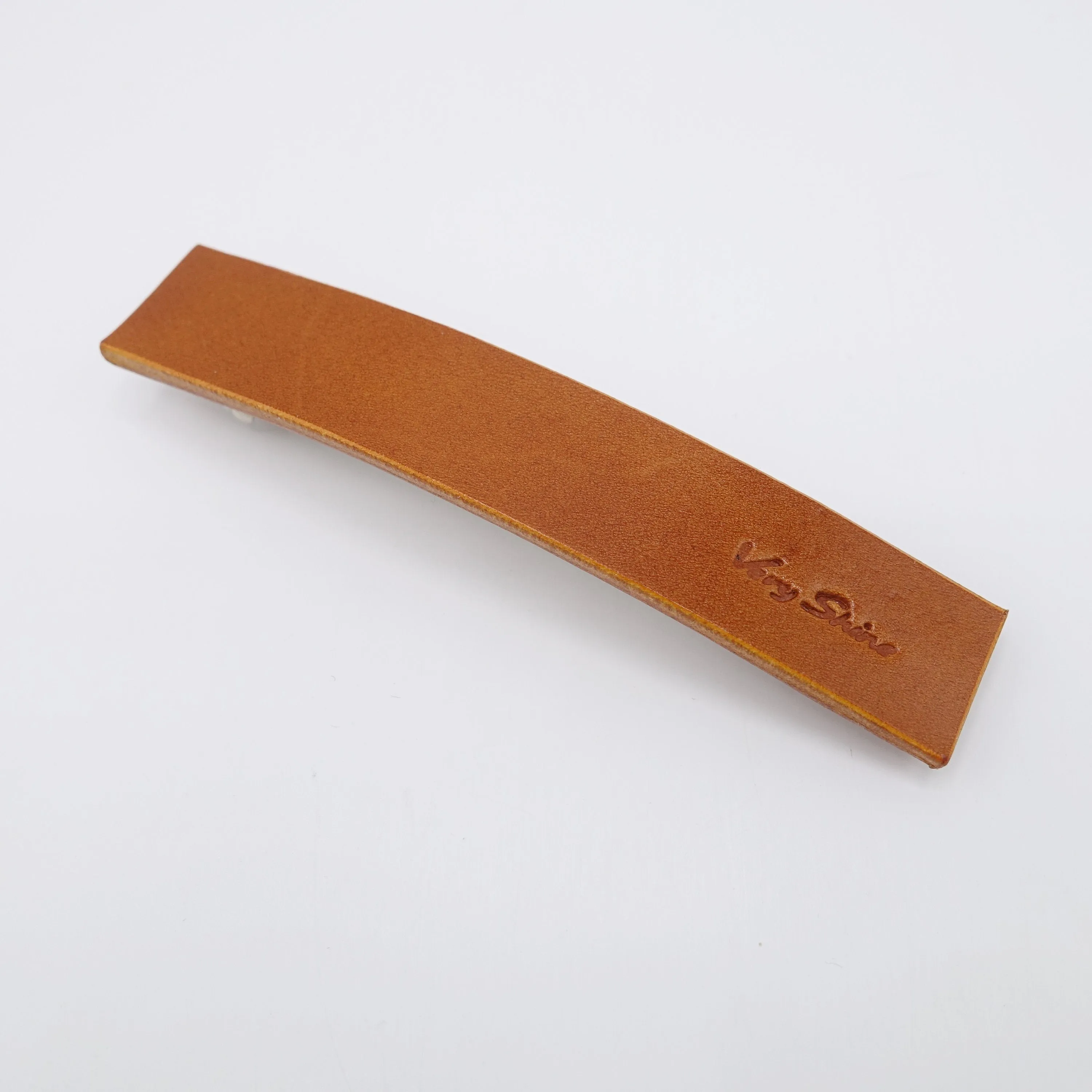 leather hair barrette, authentic leather barrette, classic hair accessory for women