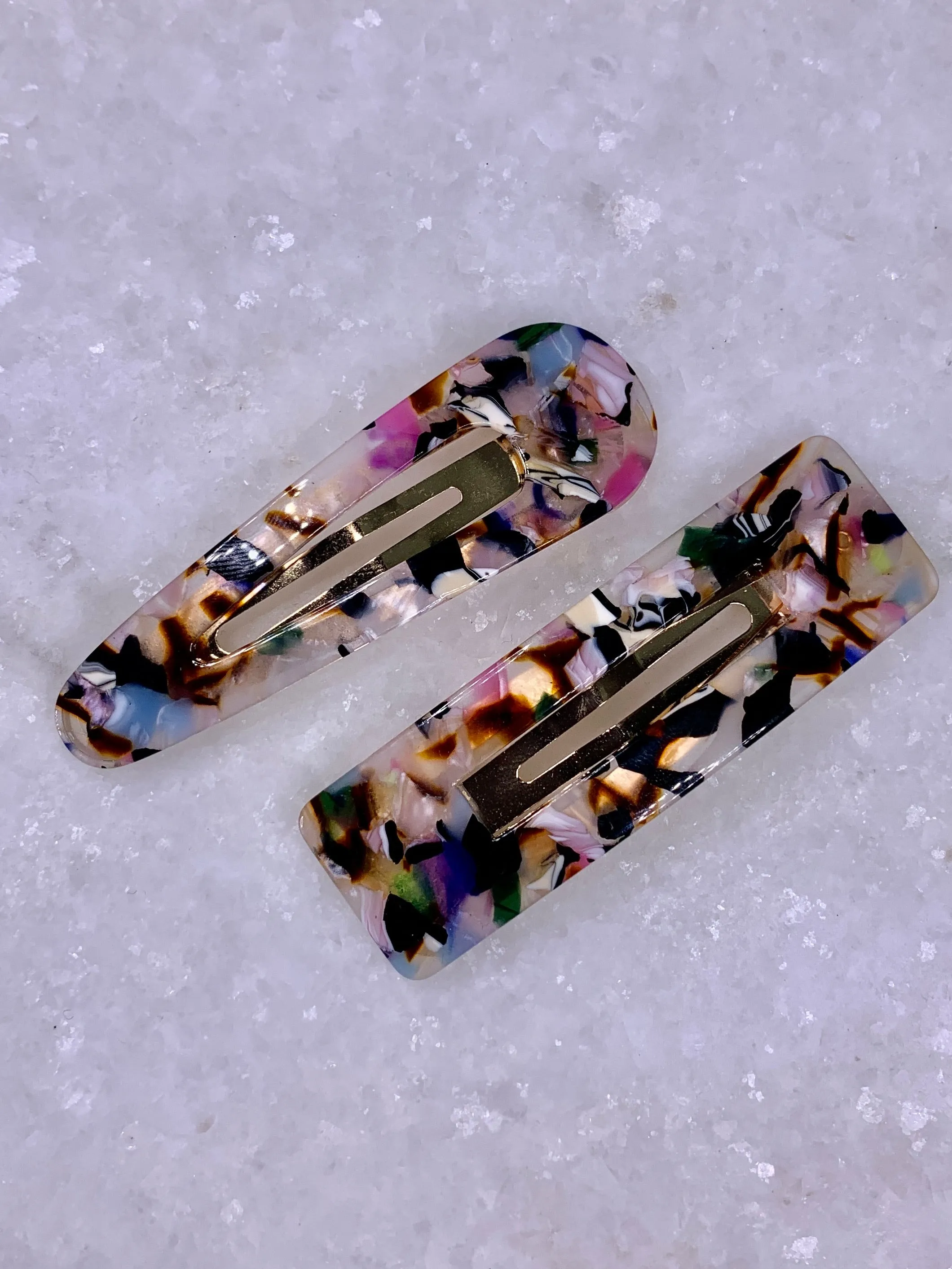 Marble Acrylic Barrettes