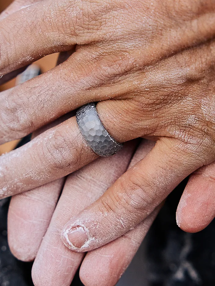 Men's Metallic Forged Silicone Ring