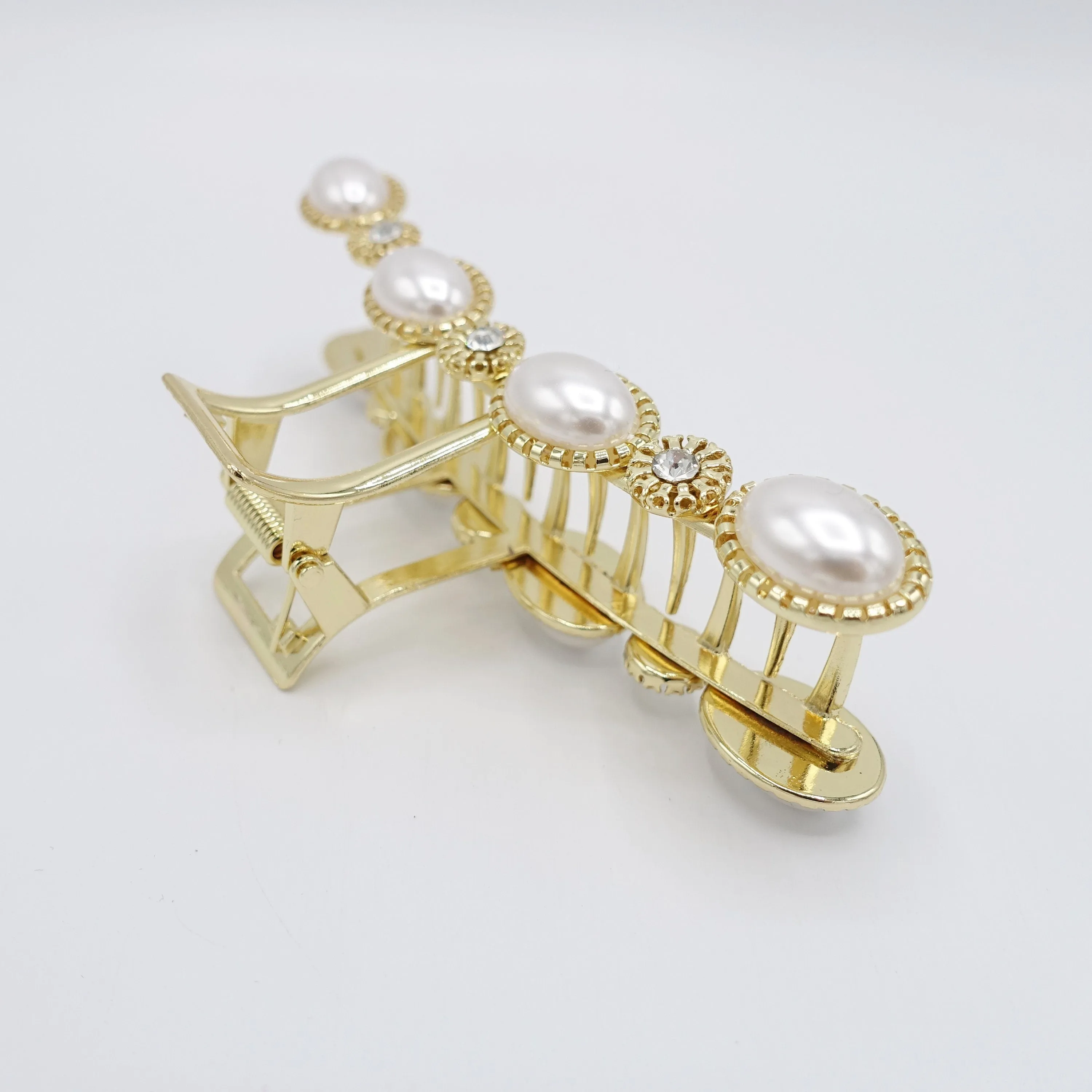 metal hair claw, pearl hair claw, trendy hair claw for women