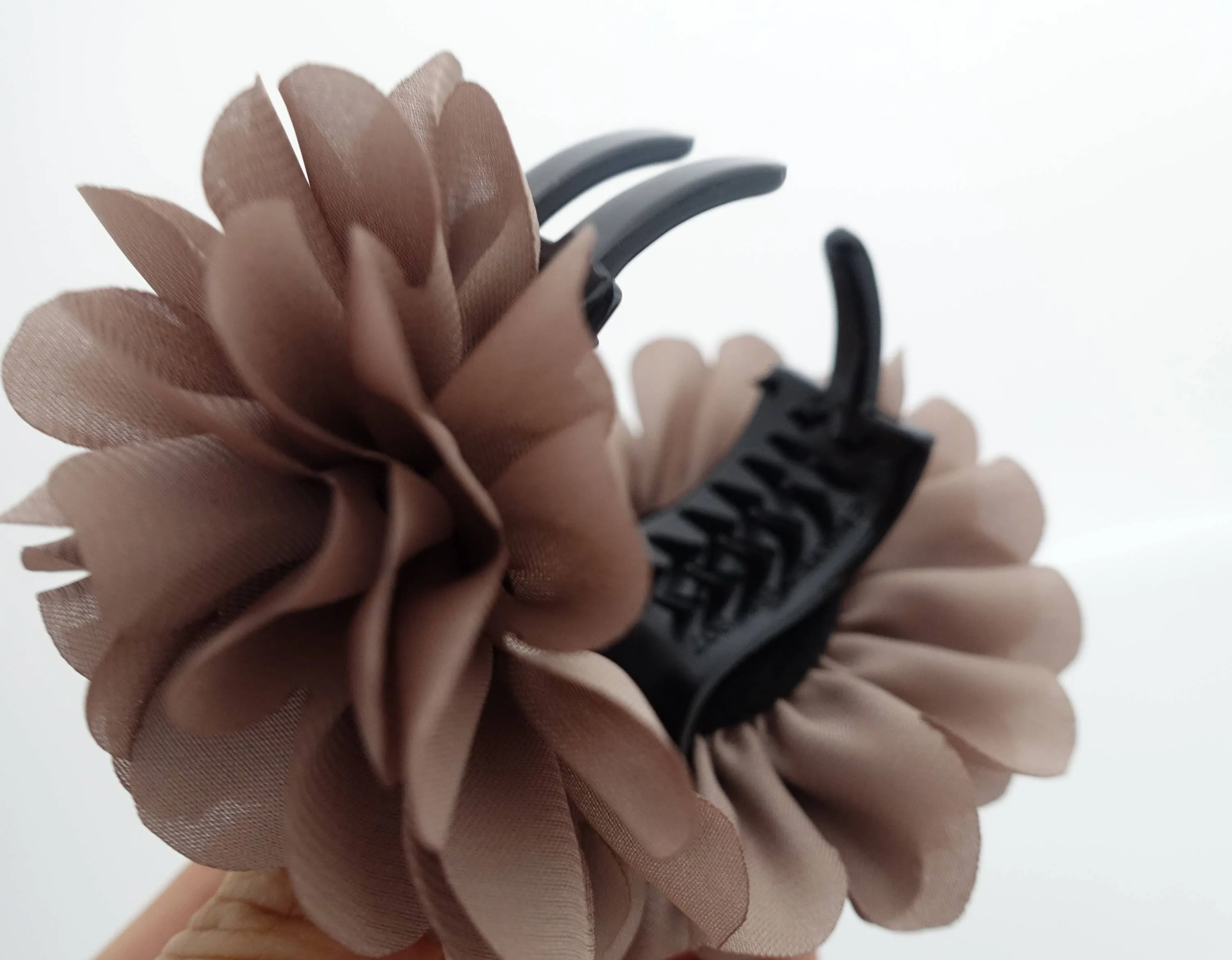 Mini Dahlia Decorated 3 Prong Claw Clip Women Hair Accessory