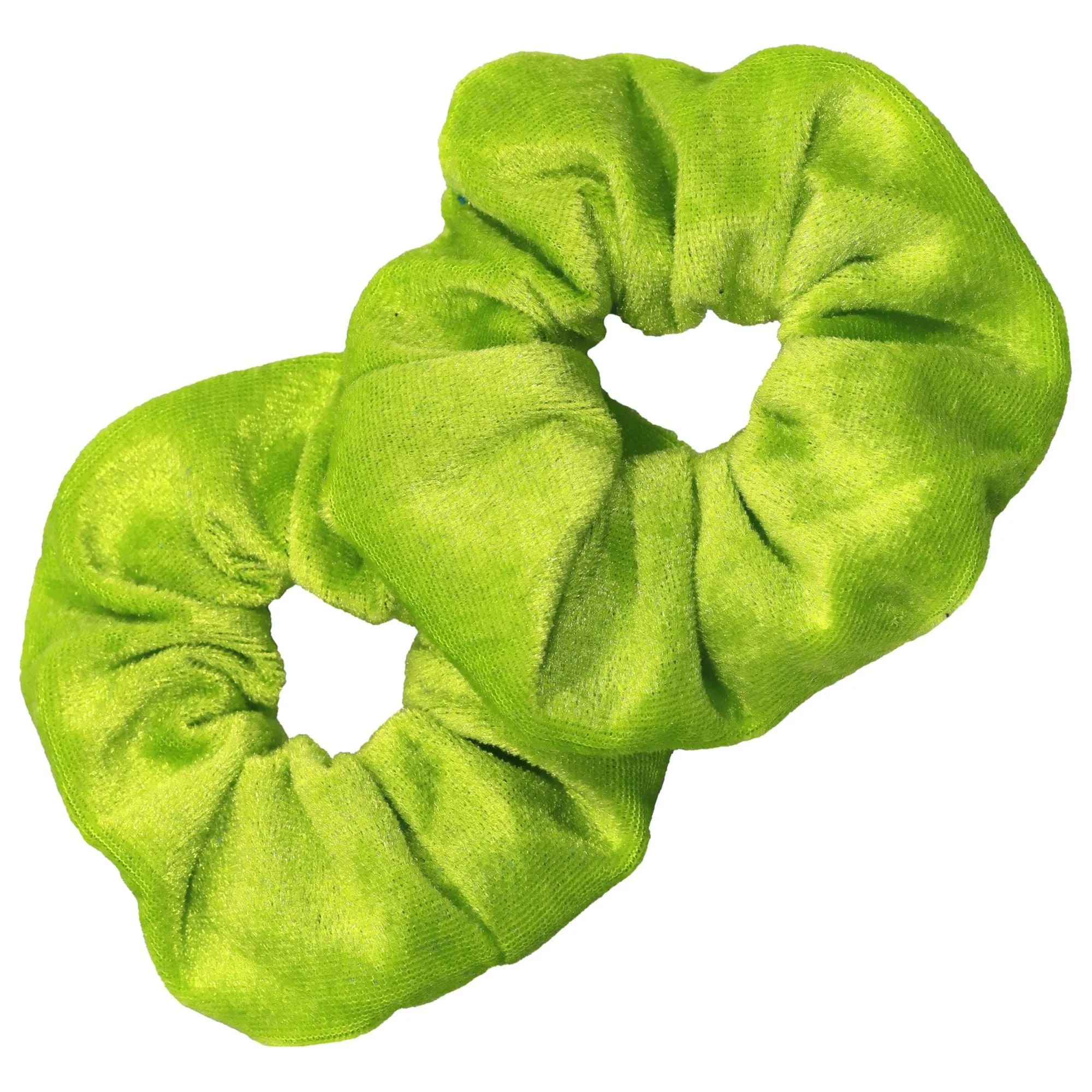 Neon Green Velvet Scrunchies - 2 Pack