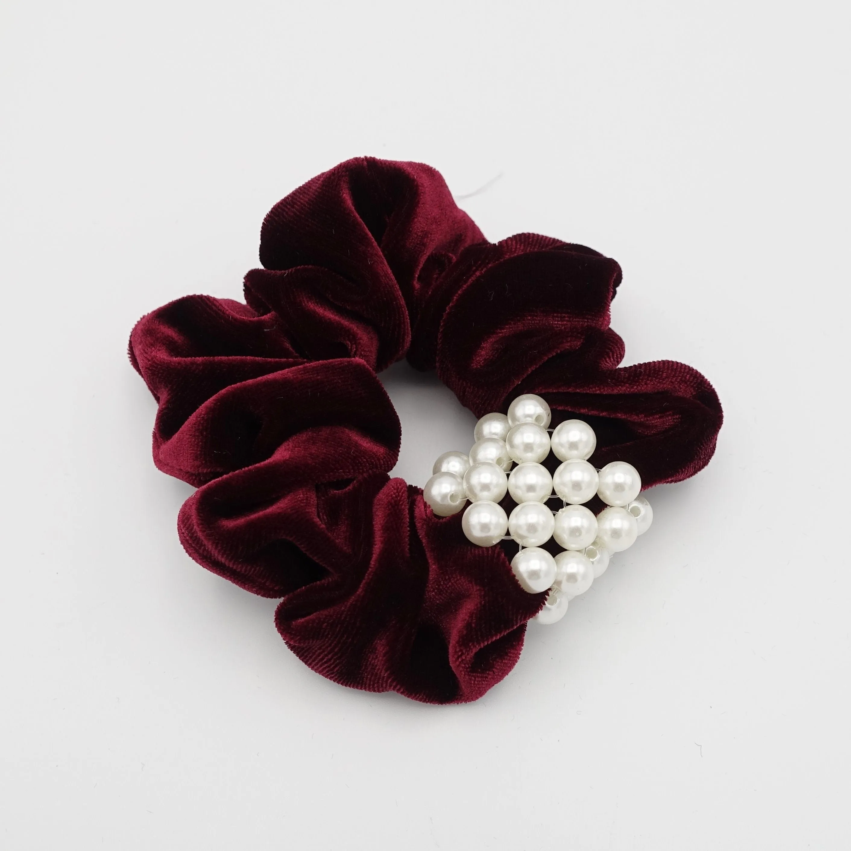 pearl embellished velvet scrunchies women scrunchy hair elastic ties