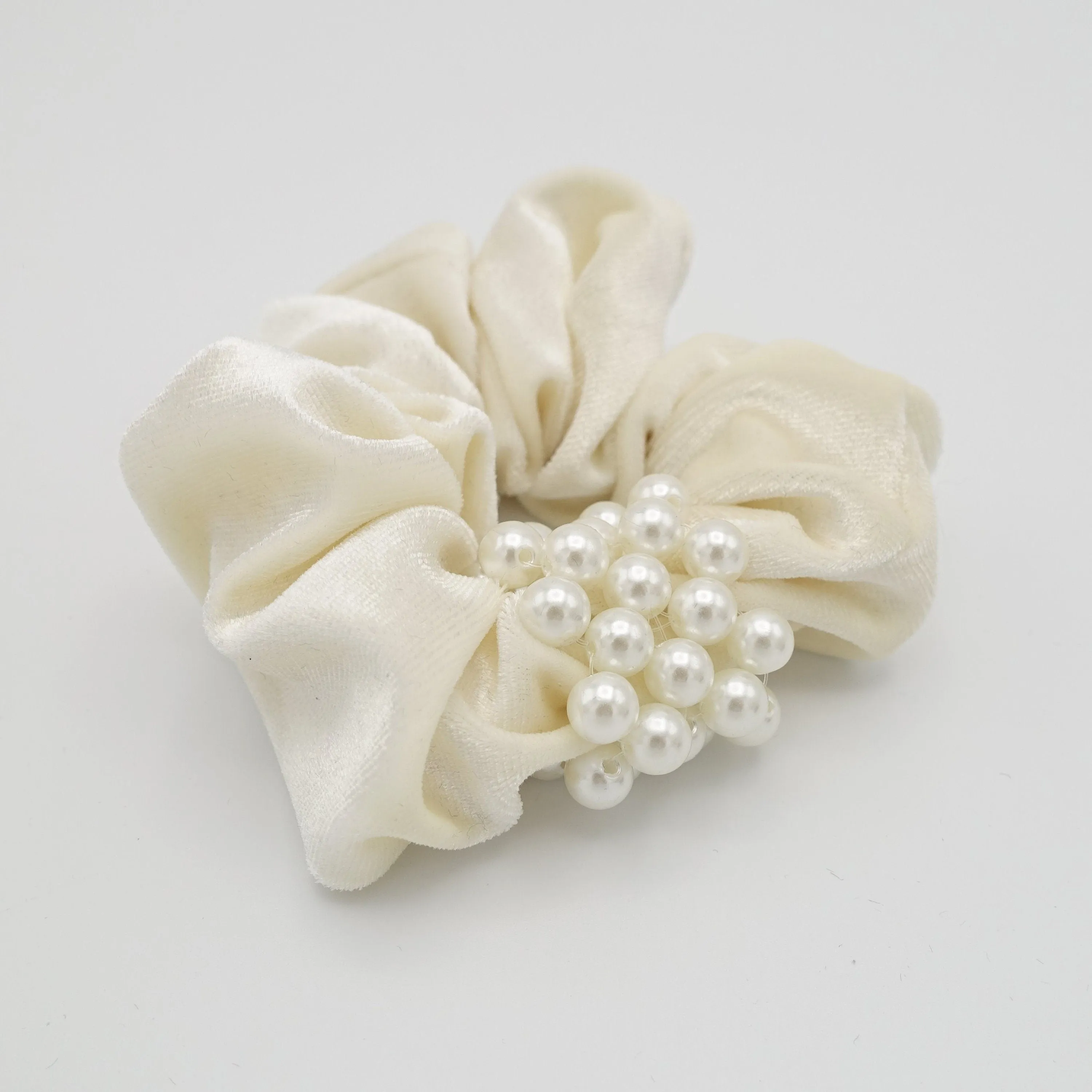 pearl embellished velvet scrunchies women scrunchy hair elastic ties