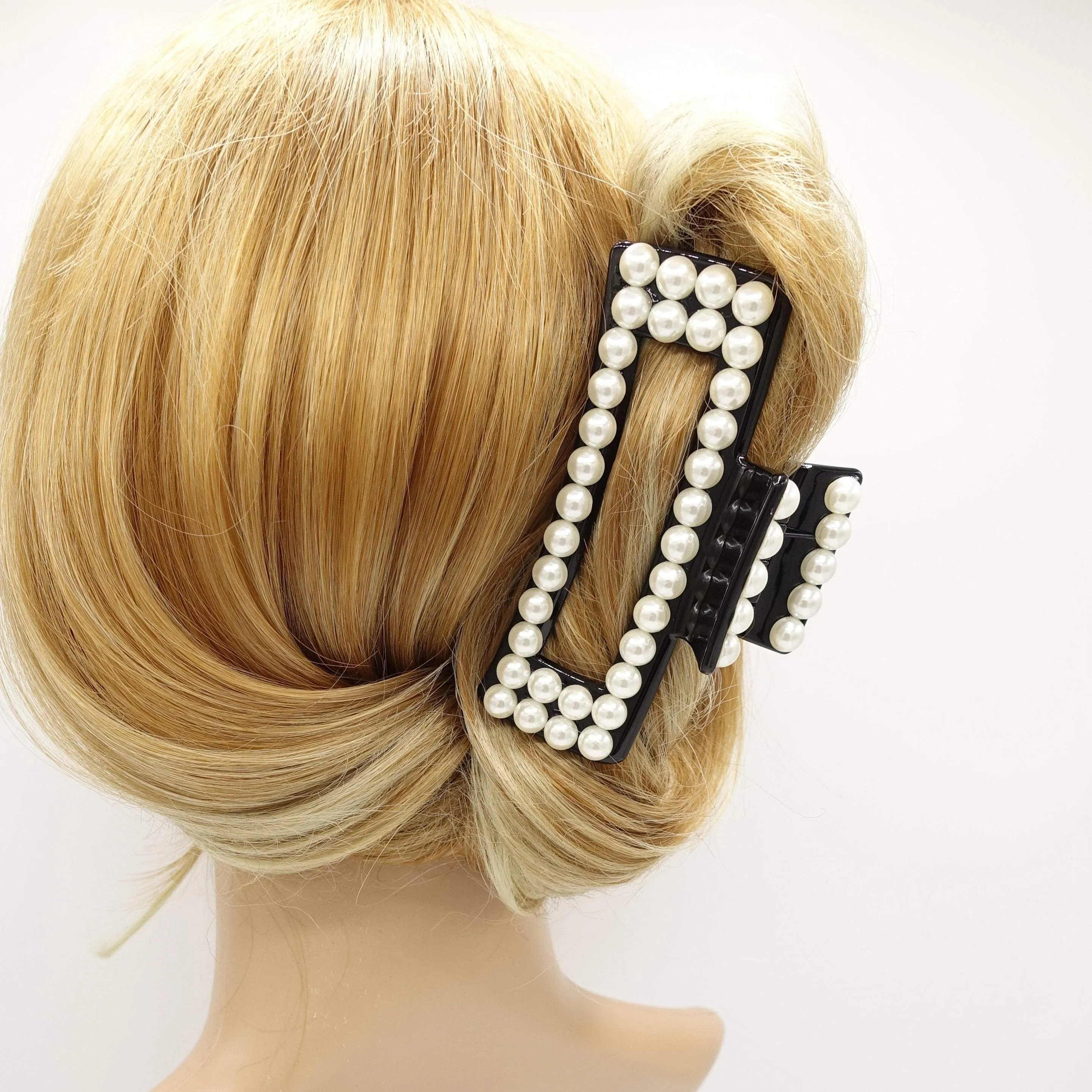 pearl hair claw rectangle  hair clamp hair accessory for women