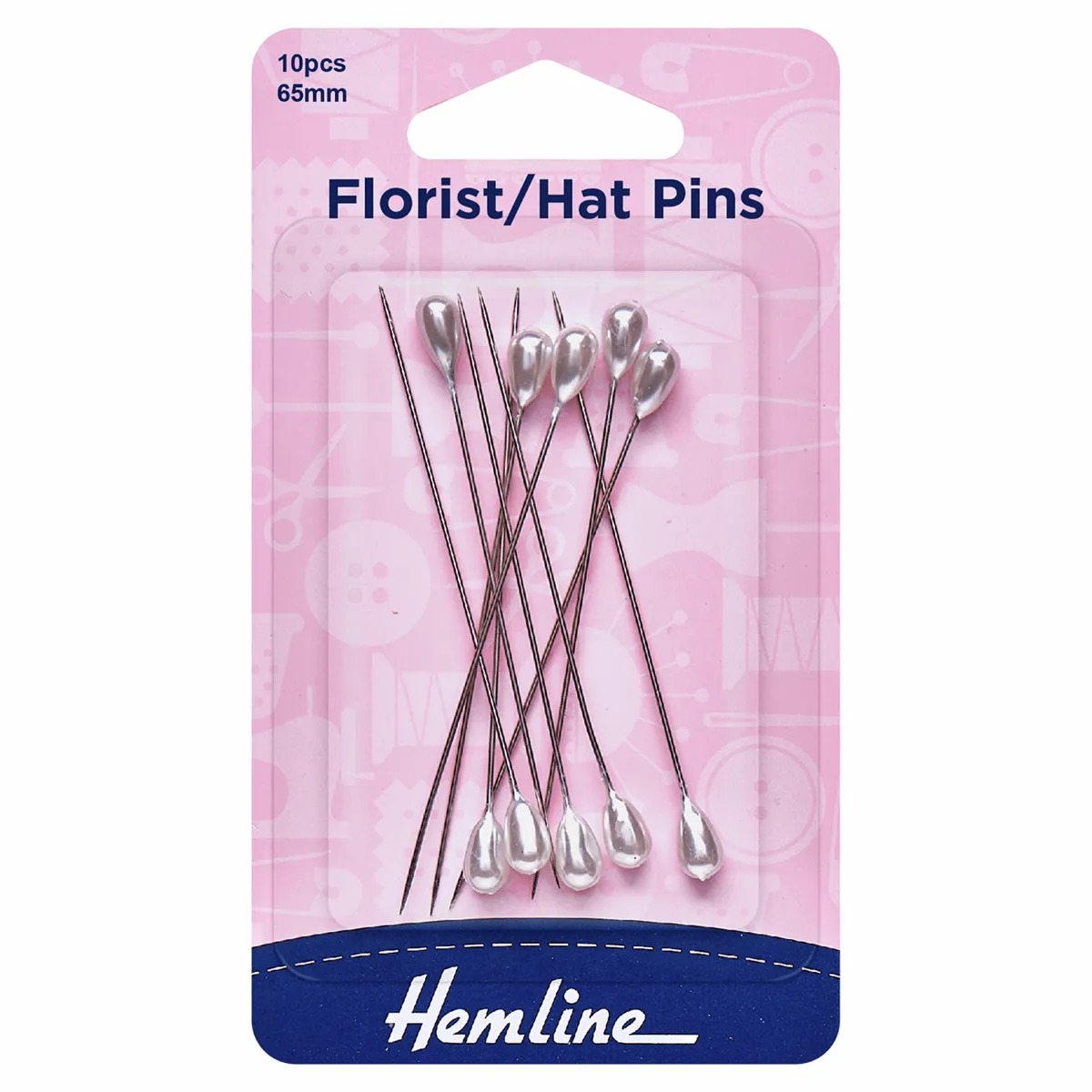 Pins - Florist/Hat: Pearl: 65mm (10Pcs)