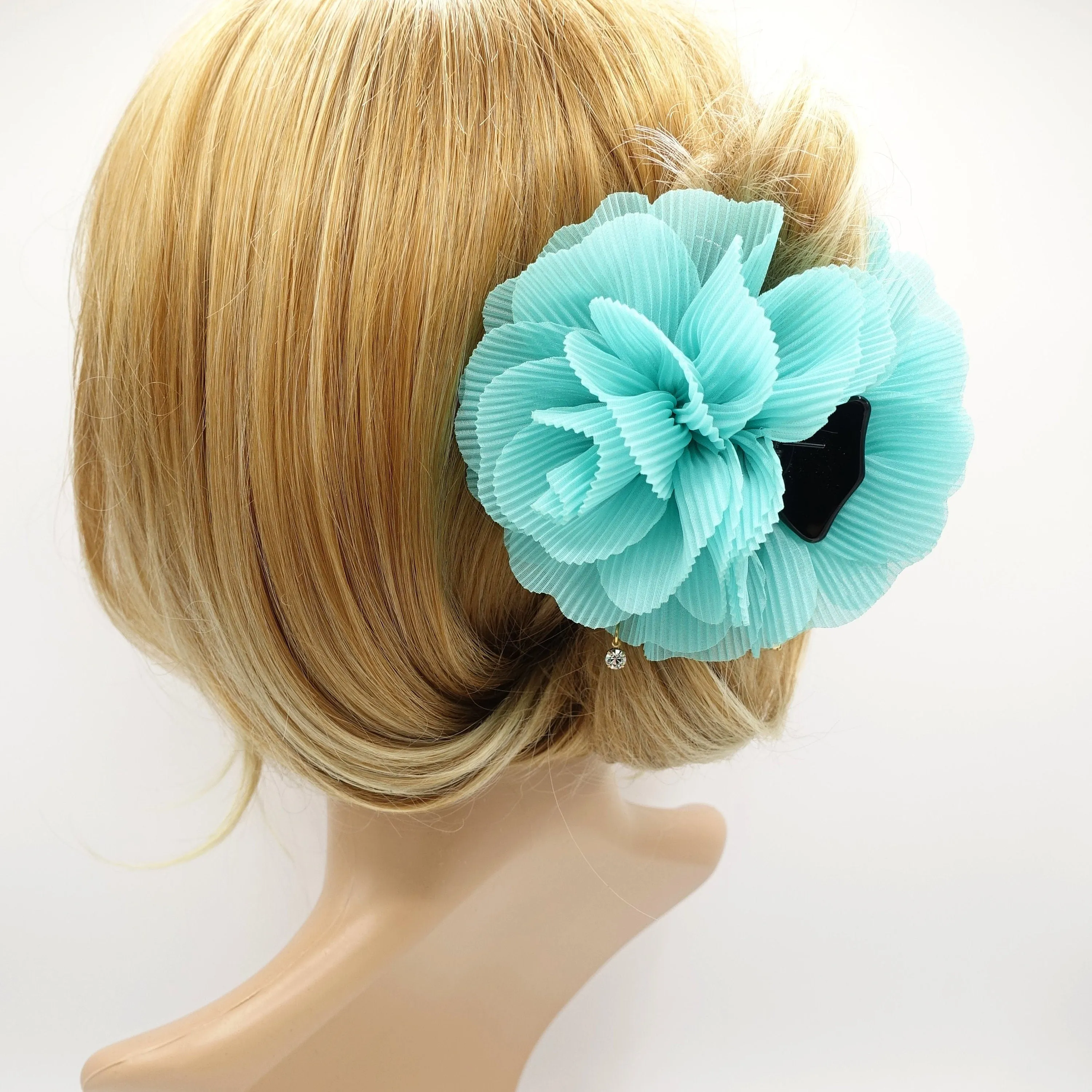 Pleat Petal Dahlia Flower Hair Jaw Claw Gift Women Hair Accessories