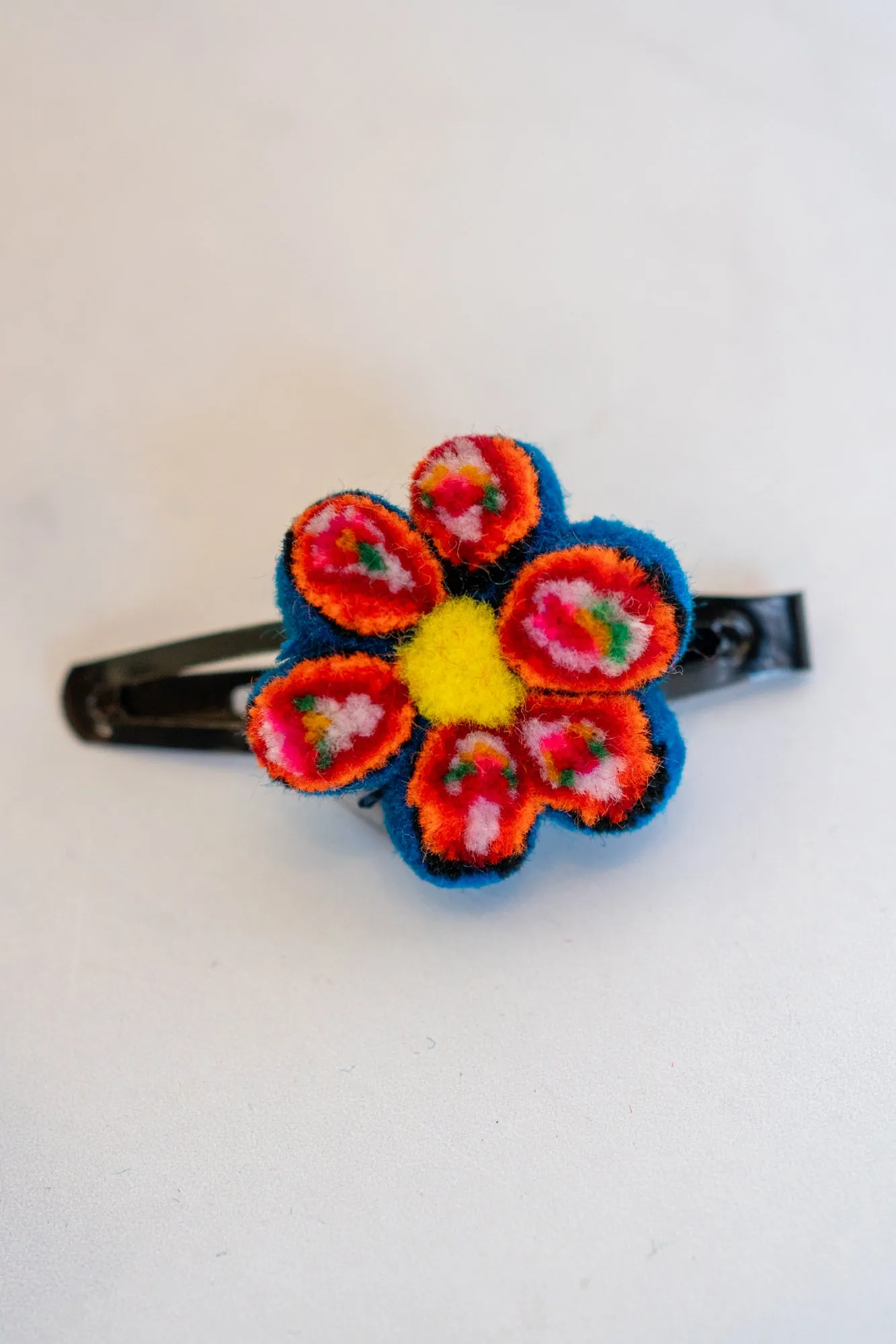 Pom Pom Flower Clips