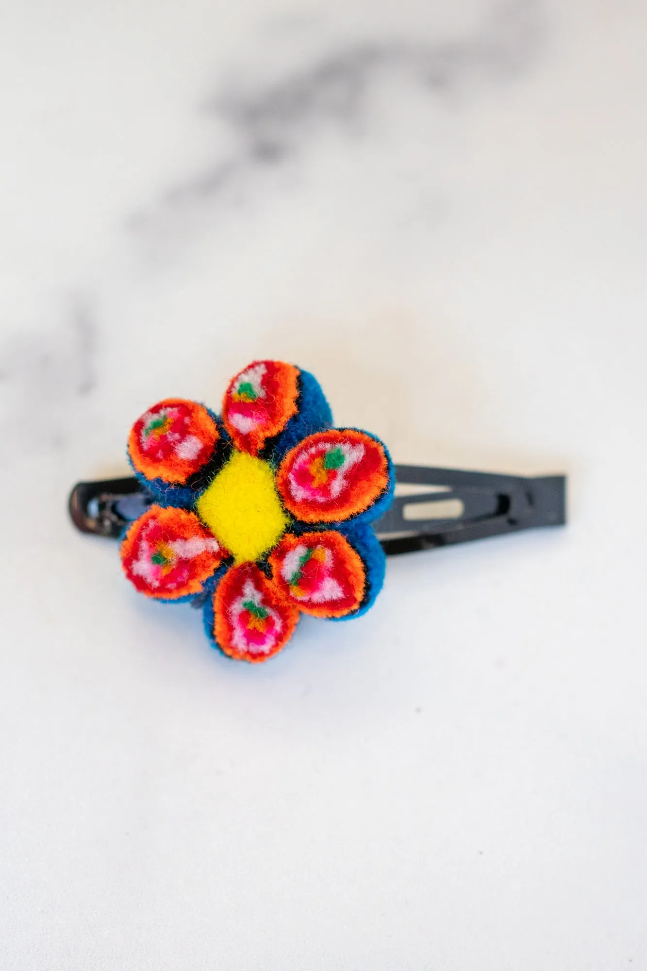 Pom Pom Flower Clips