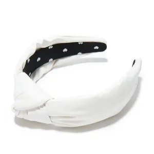 PORCELAIN FAUX LEATHER KNOTTED HEADBAND