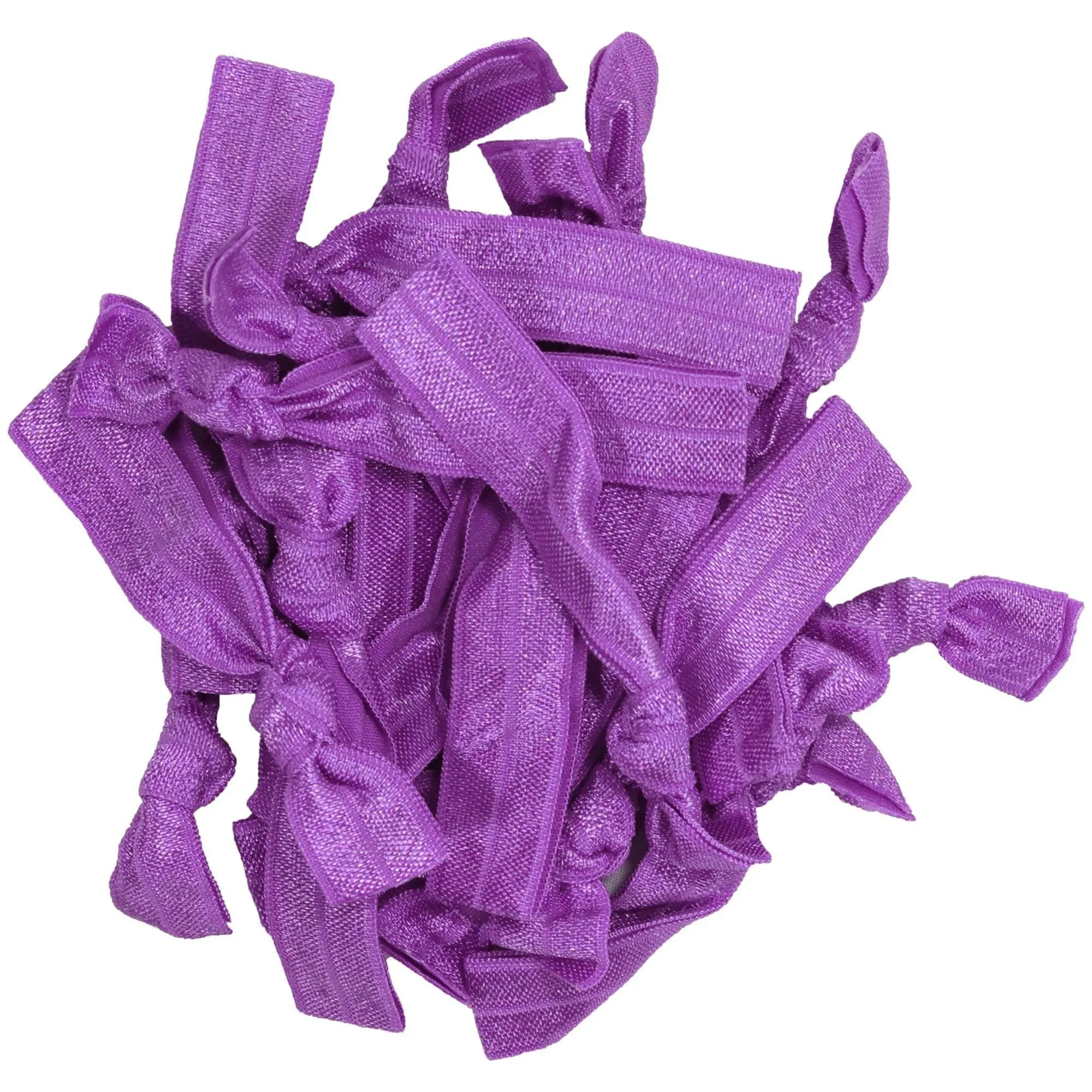 Purple Ribbon Hair Ties - 20 Pack