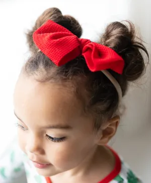 Red Stretchy Bow Headband