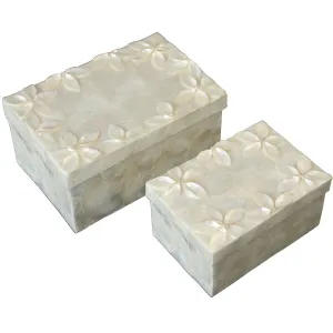 Set of decorative boxes Alexandra House Living Mother of pearl 2 Pieces