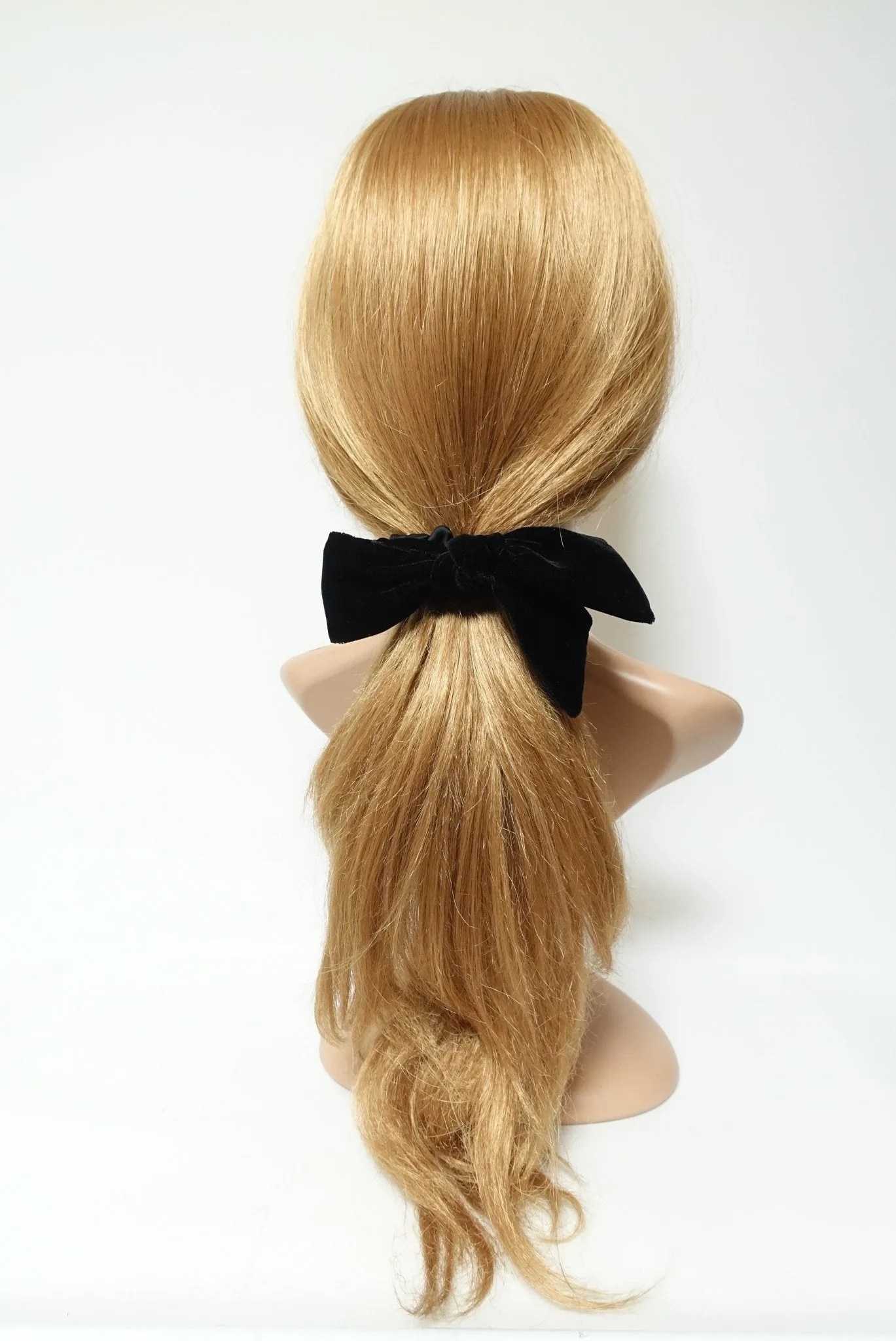 short silk velvet bow knot satin scrunchies black velvet simple bow luxury style bow scrunchy